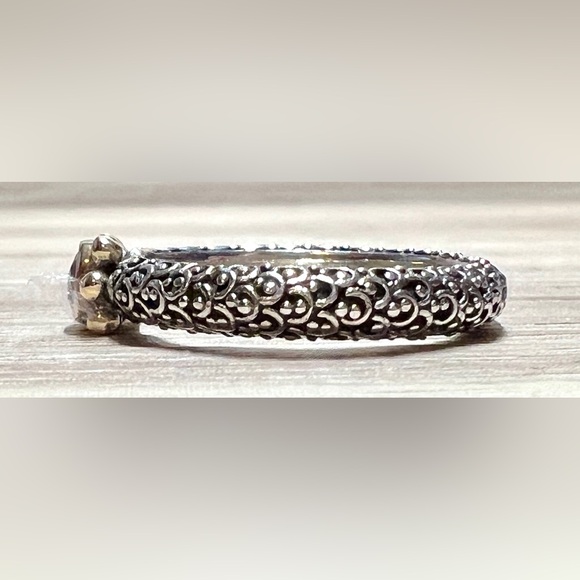 Designer Sara Blaine Sterling Silver & 18k Gold Amethyst Eternity Ring, Size 6.5 - Picture 3 of 10